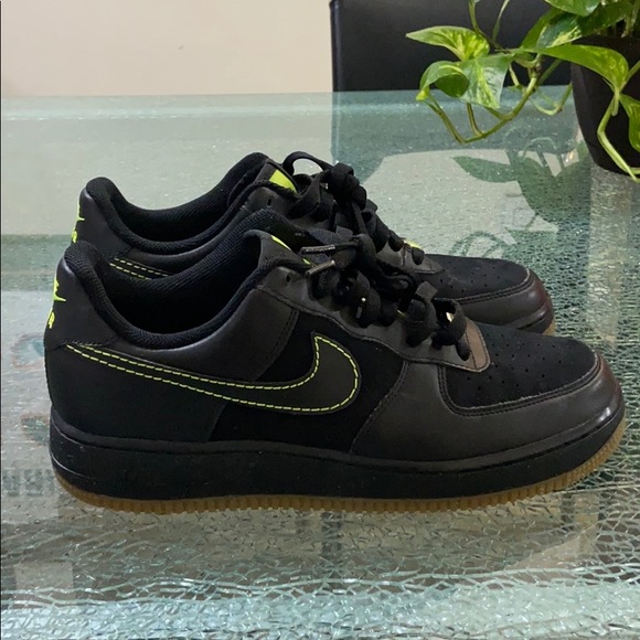 lime green and black air force 1